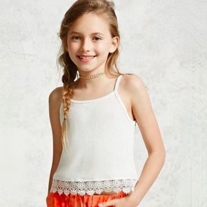 forever 21 off white crochet trim cami
